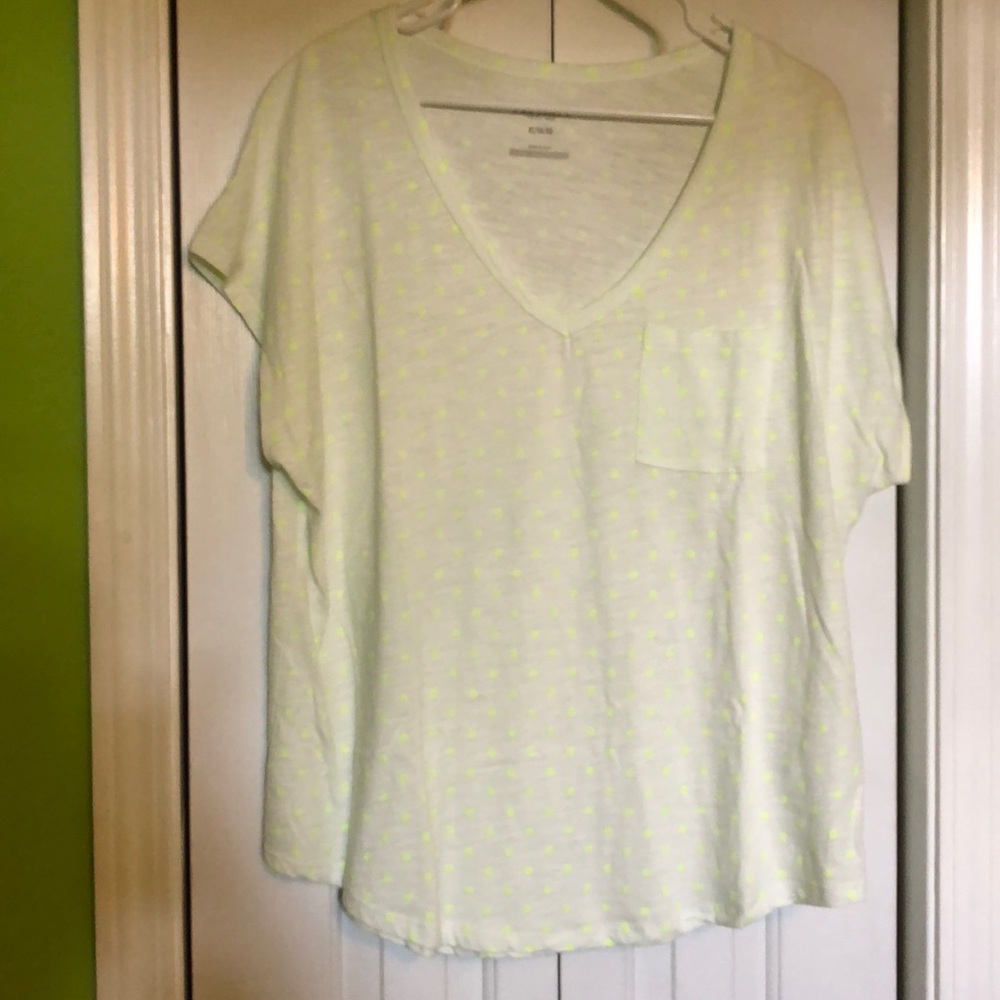 Yellow Polka Dot V-neck